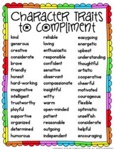 incorporate embedded mental health strategies that include complimenting a child's character traits